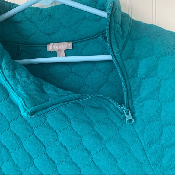 Talbots Turquoise Quilted Top (Large Petite) - Picture 3 of 9